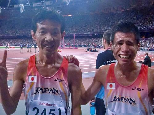 2012年ロンドンパラリンピック５０００ｍのレース後　汗ビッショリの選手